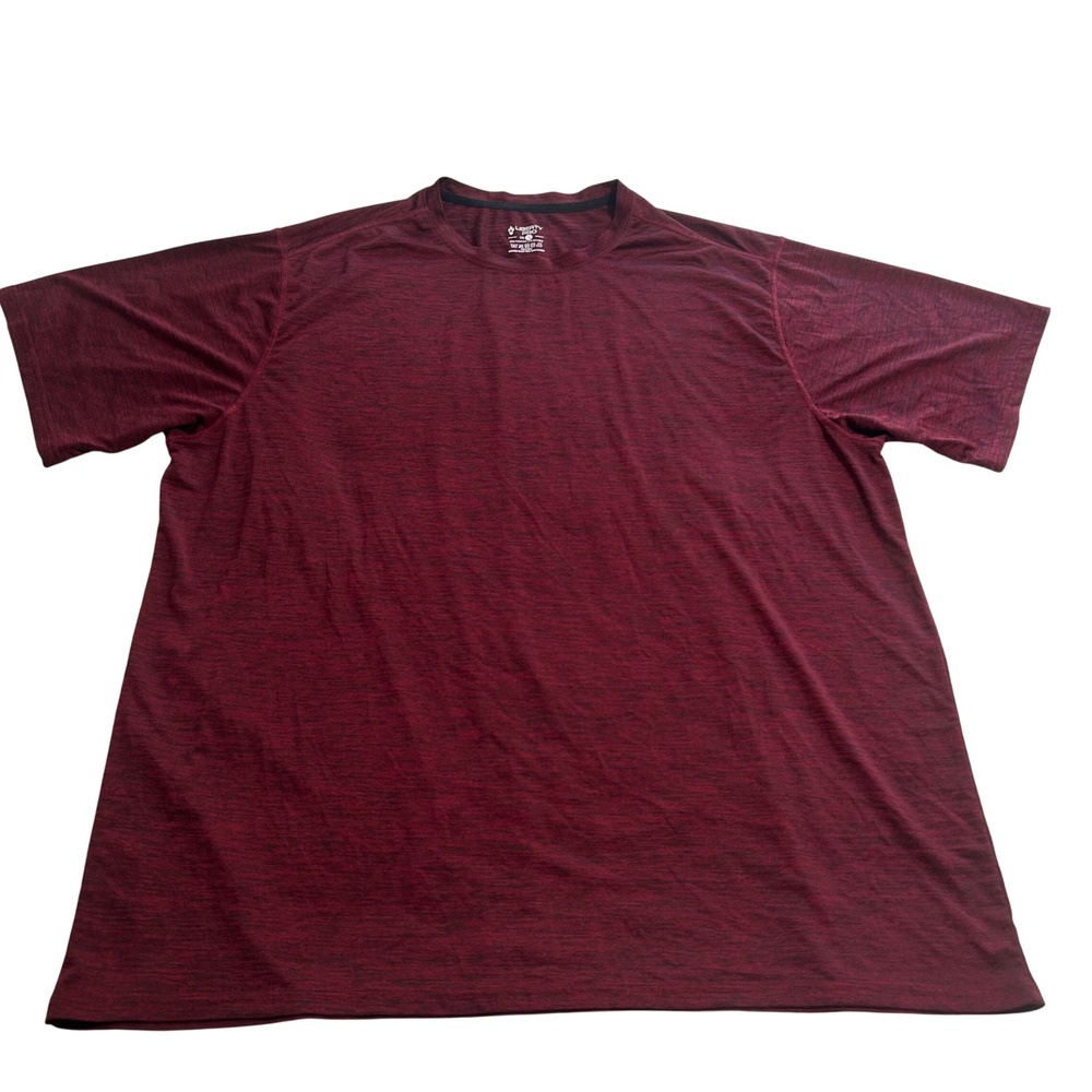 Liberty Pro Mens 3XL Burgundy Heathered Short Sleeve Performance Active T-Shirt